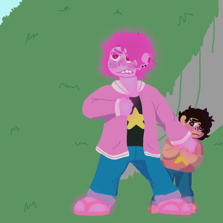 older steven protecting younger steven