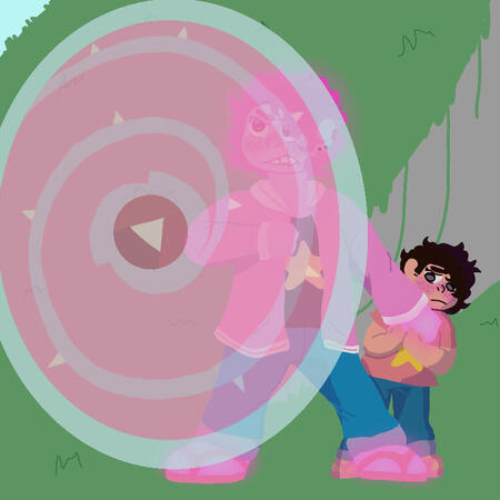 older steven protecting younger steven