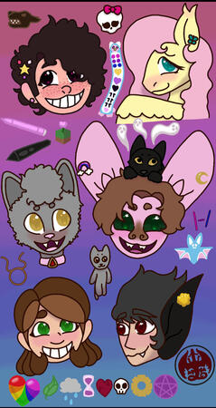 phone background i made for myself, has fanart but mostly original characters